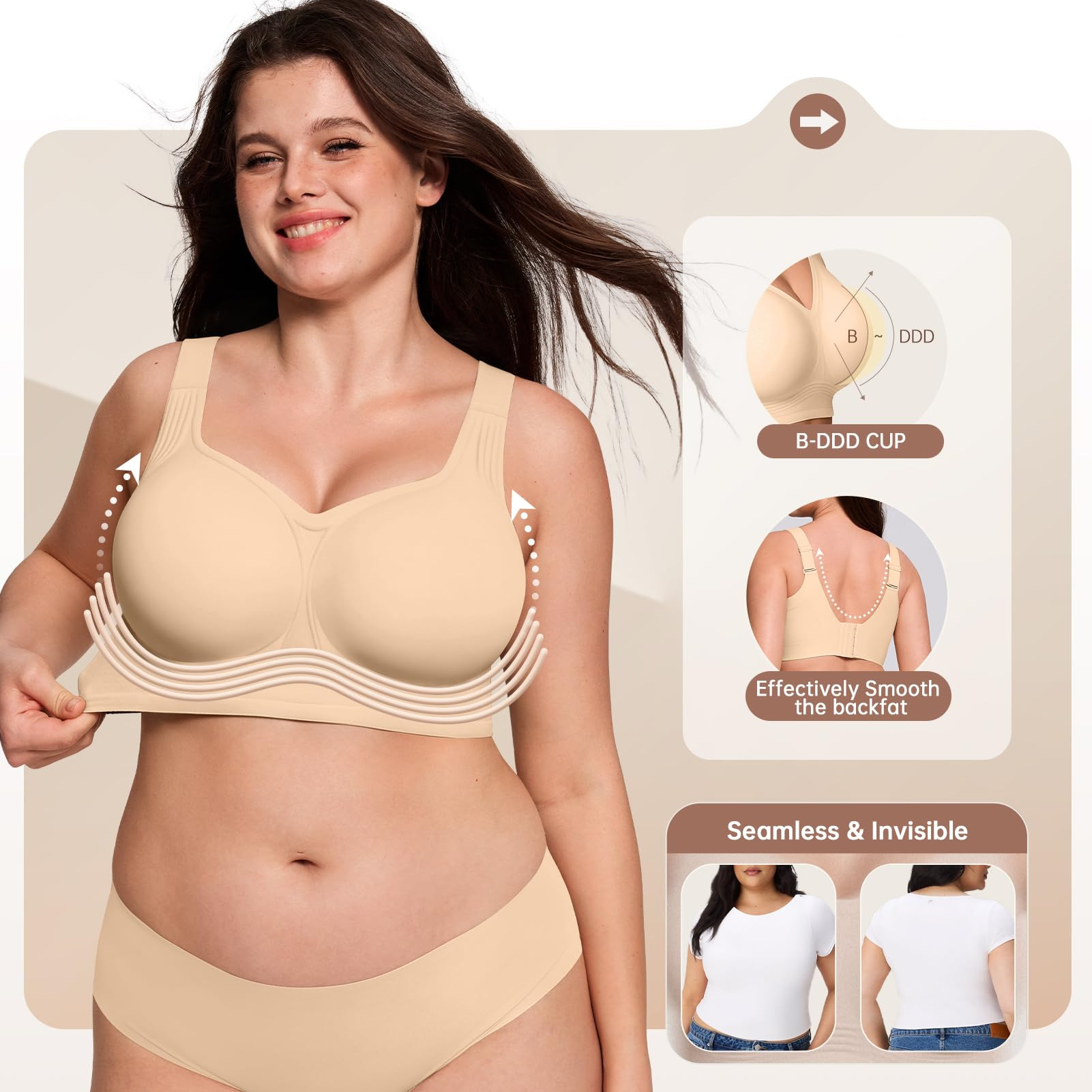 Plus Size Wireless Bra for Wom - Underwire Bra Padded incelemesi ve fiyatı