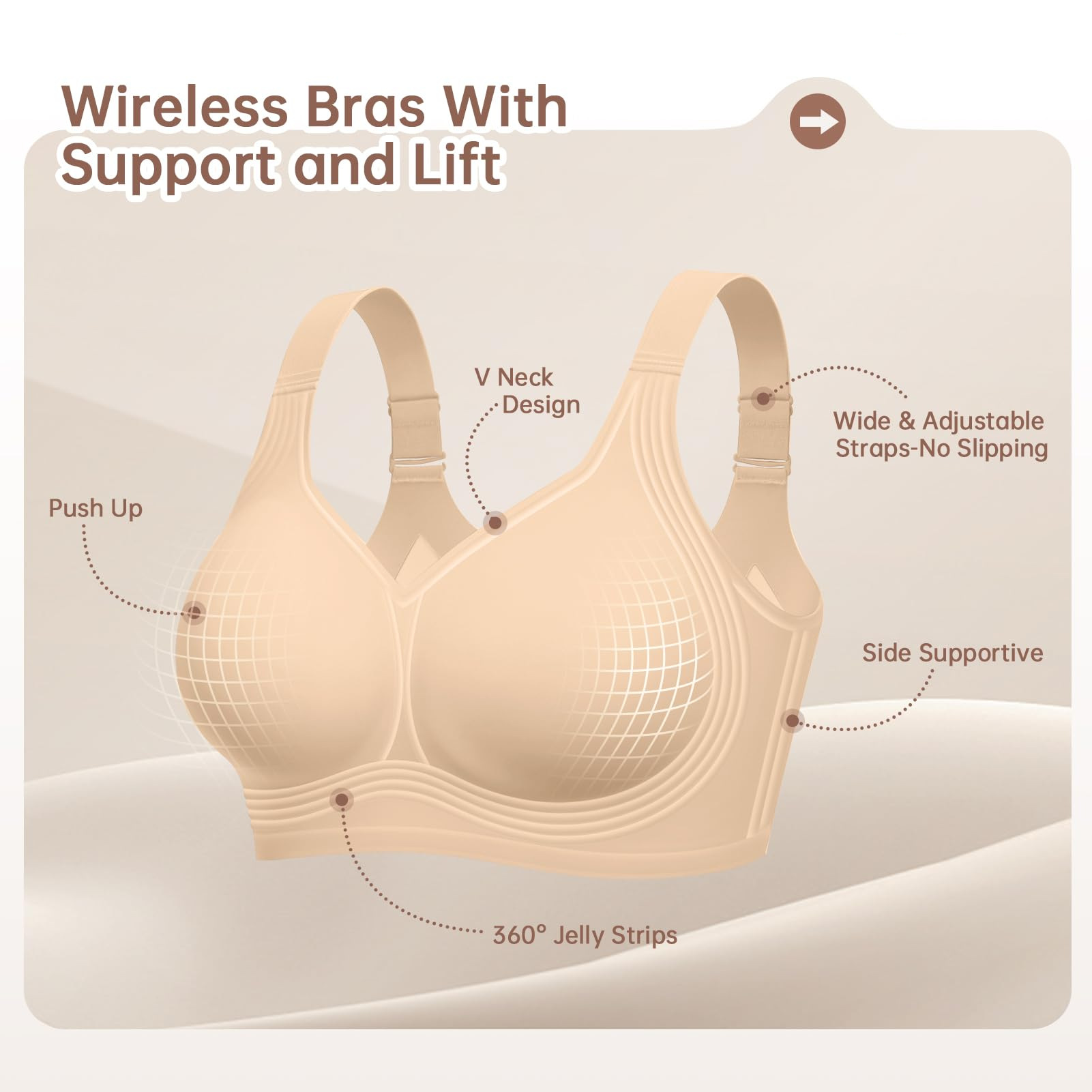 Plus Size Wireless Bra for Wom - Underwire Bra Padded incelemesi ve fiyatı