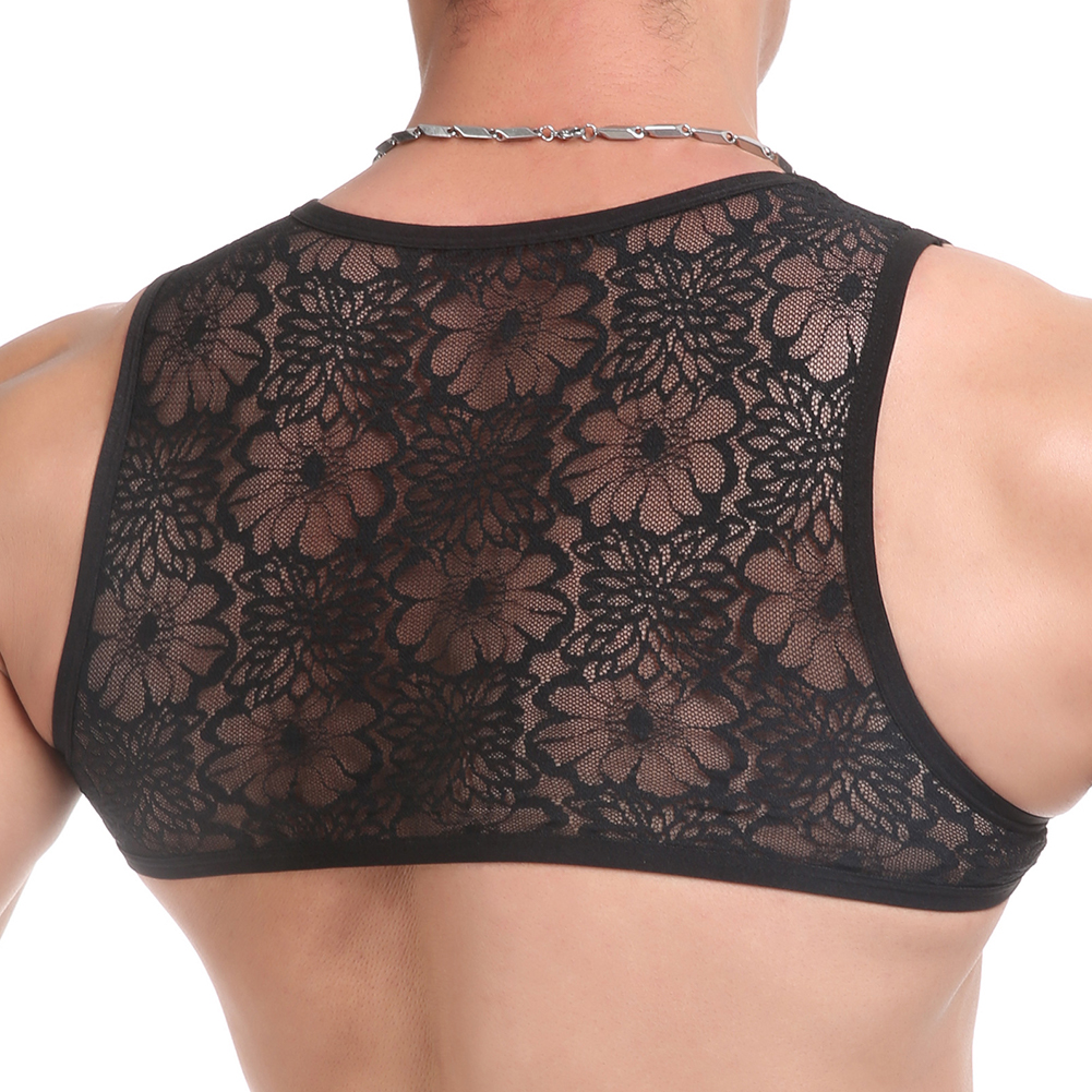 Sexy Mens Lace Sheer Crop Tops - Sheer Bra Lace incelemesi ve fiyatı