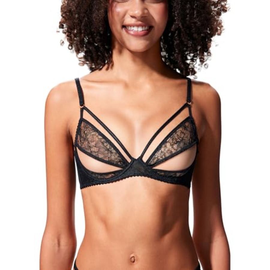 Faye Women's Sexy Lace Bra, Ba - Demi Bra Balconette incelemesi ve fiyatı