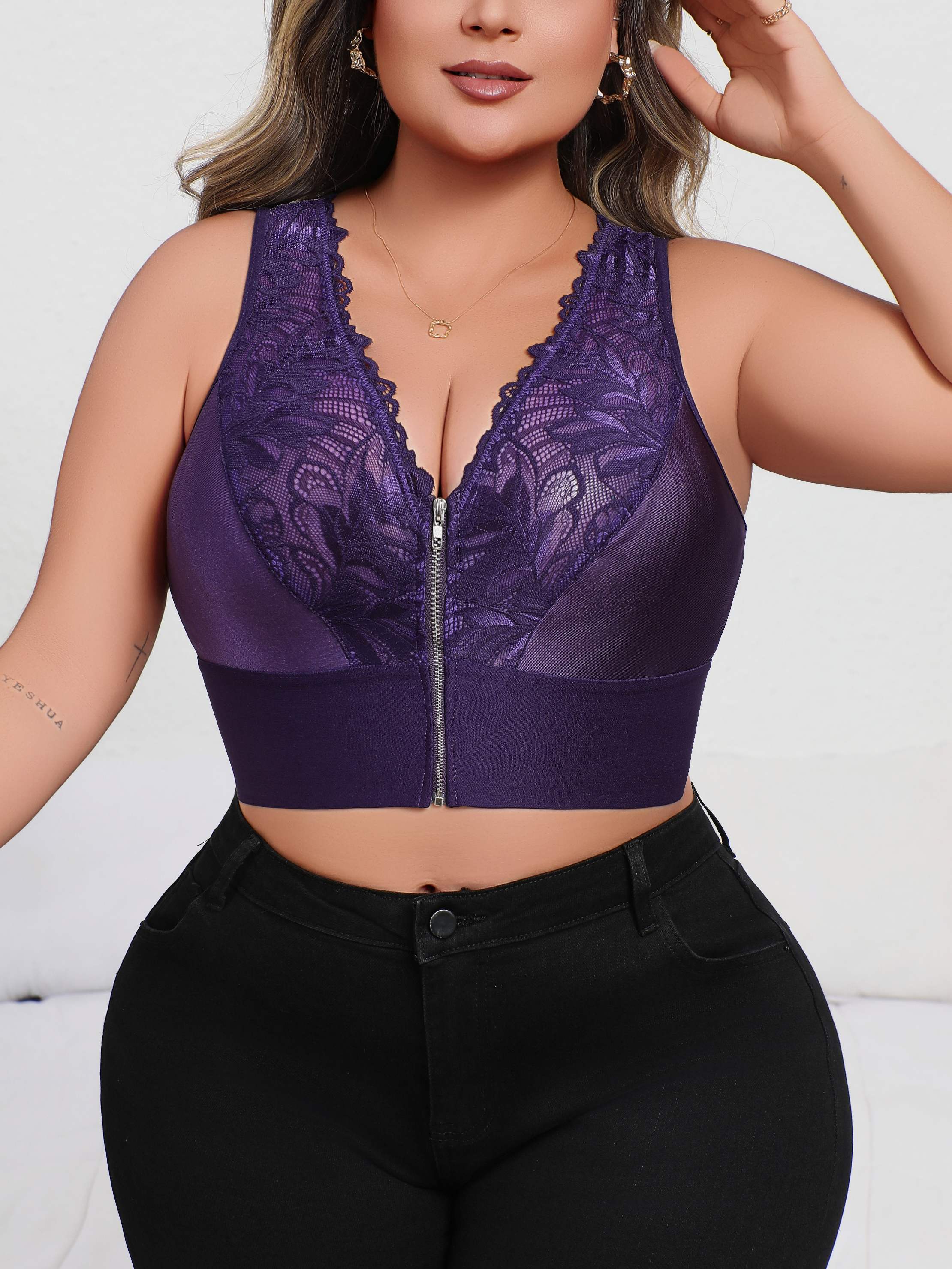 New Arrival Plus Size Sexy Pur - Plunge Bra Push Up incelemesi ve fiyatı